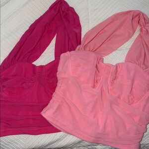 Light & bright Pink Halter Crop Tops